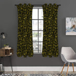 Egyptian Symbols Pattern Print Curtain