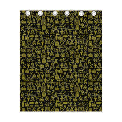 Egyptian Symbols Pattern Print Curtain