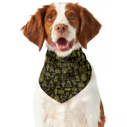 Egyptian Symbols Pattern Print Dog Bandana