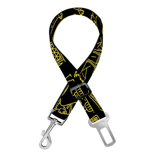 Egyptian Symbols Pattern Print Dog Seat Belt