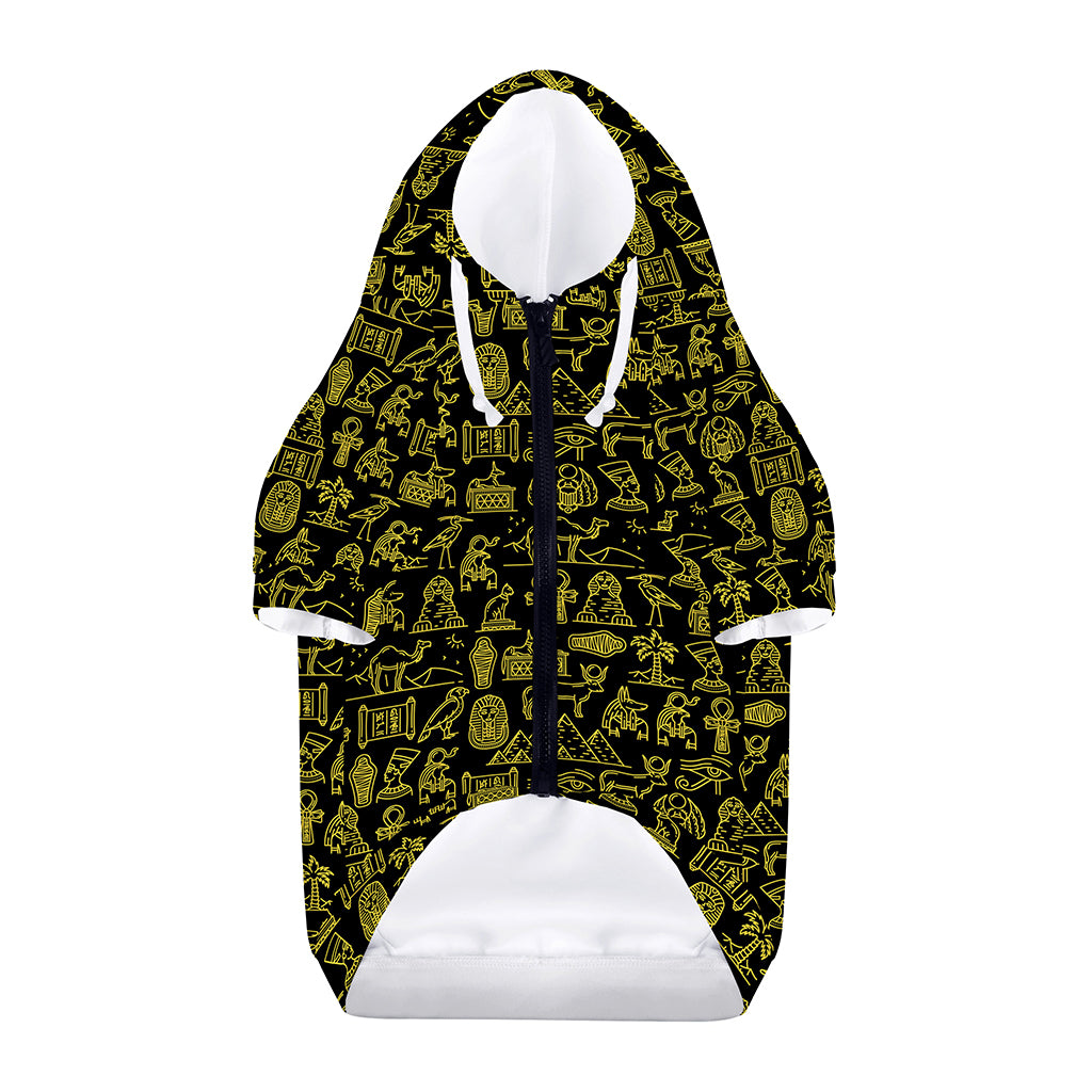 Egyptian Symbols Pattern Print Dog Zip Up Hoodie