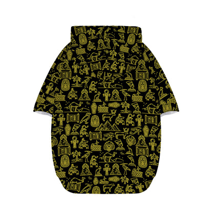 Egyptian Symbols Pattern Print Dog Zip Up Hoodie