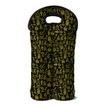 Egyptian Symbols Pattern Print Double Neoprene Wine Tote