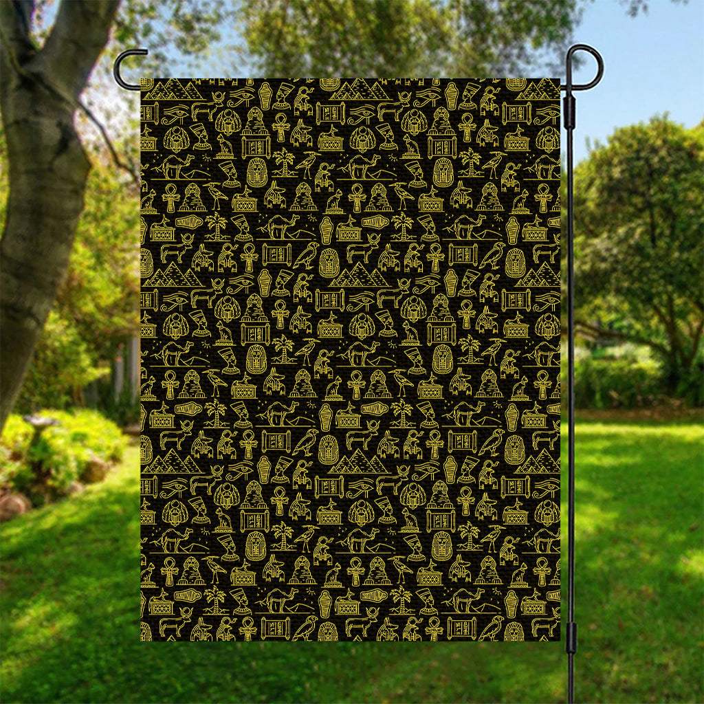 Egyptian Symbols Pattern Print Garden Flag