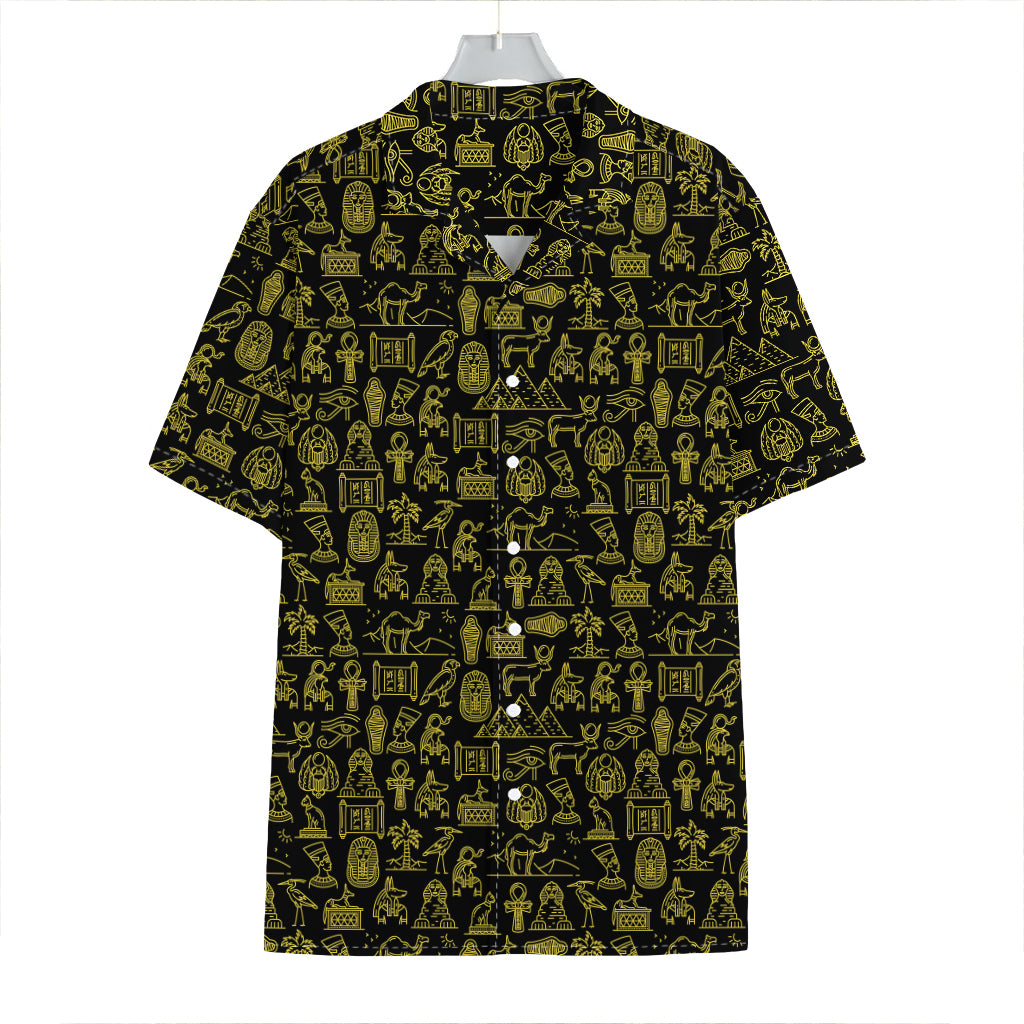 Egyptian Symbols Pattern Print Hawaiian Shirt