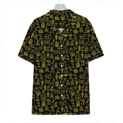 Egyptian Symbols Pattern Print Hawaiian Shirt