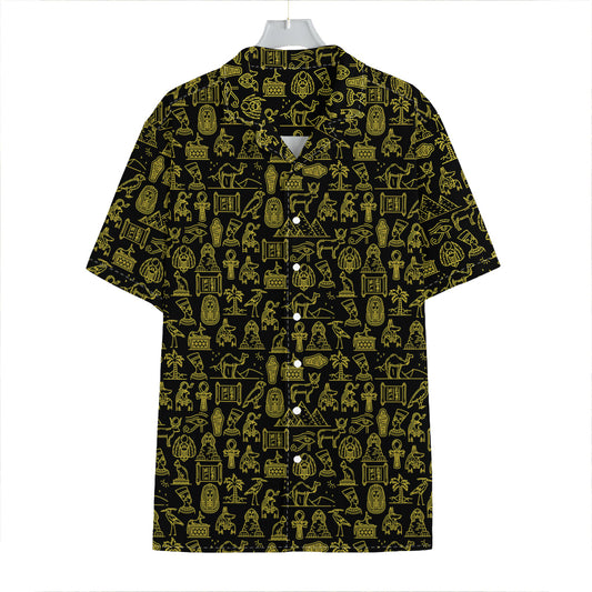 Egyptian Symbols Pattern Print Hawaiian Shirt