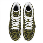 Egyptian Symbols Pattern Print High Top Leather Sneakers