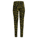 Egyptian Symbols Pattern Print High-Waisted Pocket Leggings