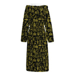 Egyptian Symbols Pattern Print Hooded Bathrobe