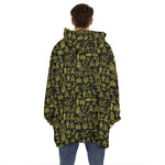 Egyptian Symbols Pattern Print Hoodie Blanket