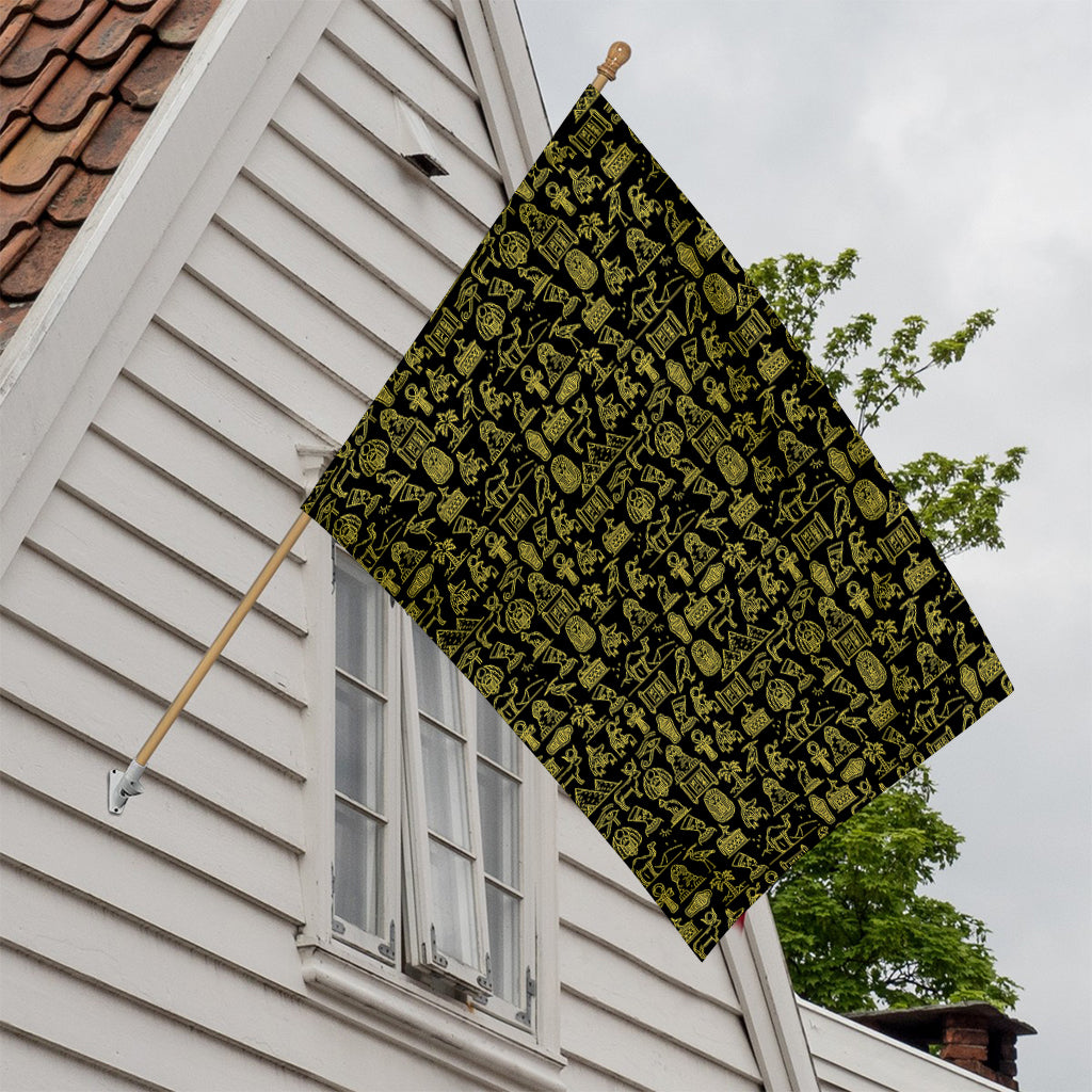 Egyptian Symbols Pattern Print House Flag