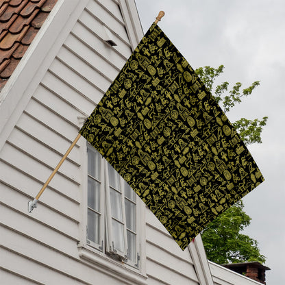Egyptian Symbols Pattern Print House Flag