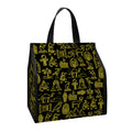 Egyptian Symbols Pattern Print Insulated Lunch Tote