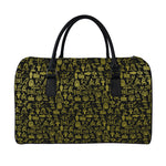 Egyptian Symbols Pattern Print Leather Duffle Bag