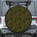 Egyptian Symbols Pattern Print Leather Spare Tire Cover