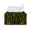 Egyptian Symbols Pattern Print Leather Tissue Box Cover
