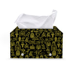 Egyptian Symbols Pattern Print Leather Tissue Box Cover