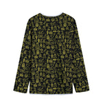 Egyptian Symbols Pattern Print Long Sleeve Short Coat