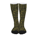 Egyptian Symbols Pattern Print Long Socks