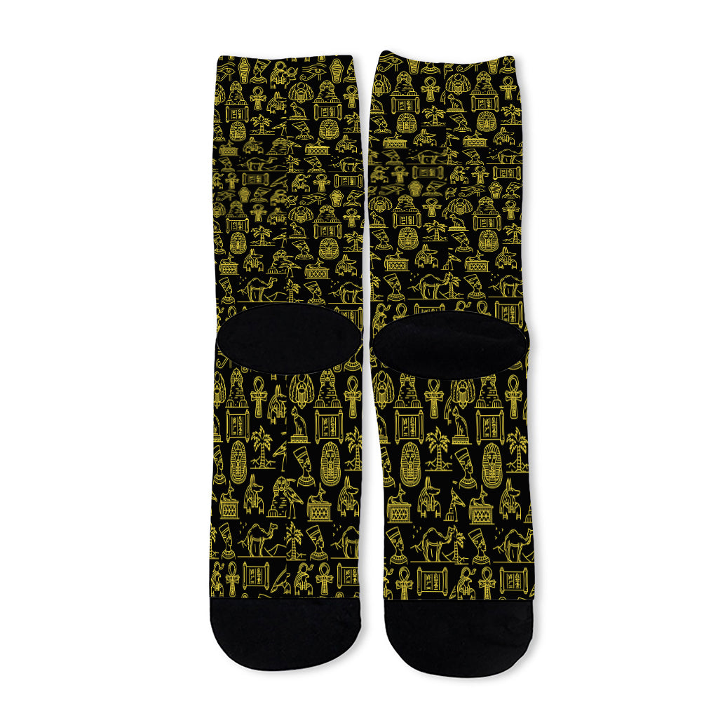 Egyptian Symbols Pattern Print Long Socks
