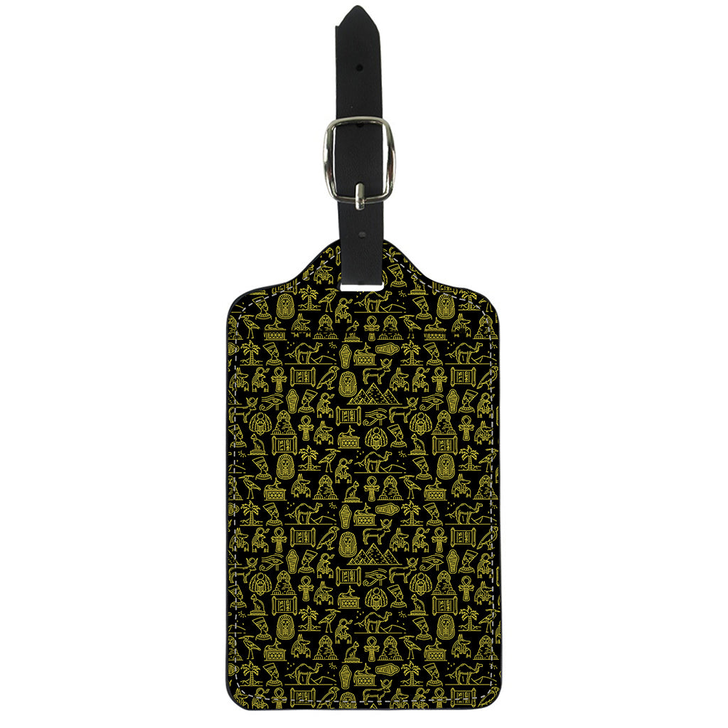 Egyptian Symbols Pattern Print Luggage Tag