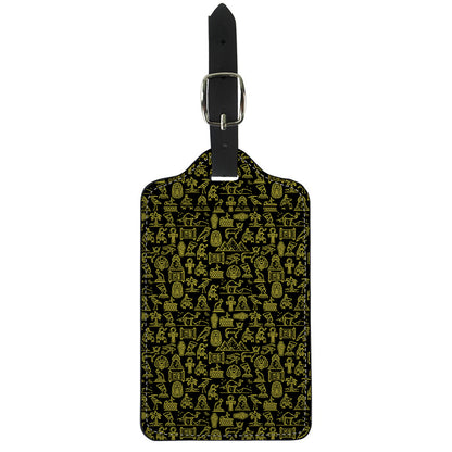 Egyptian Symbols Pattern Print Luggage Tag