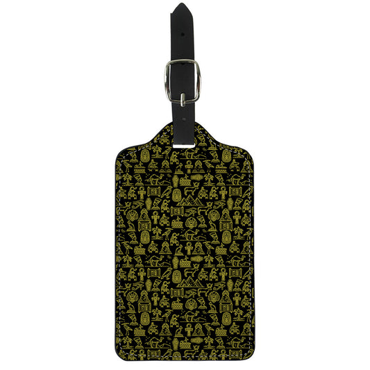 Egyptian Symbols Pattern Print Luggage Tag