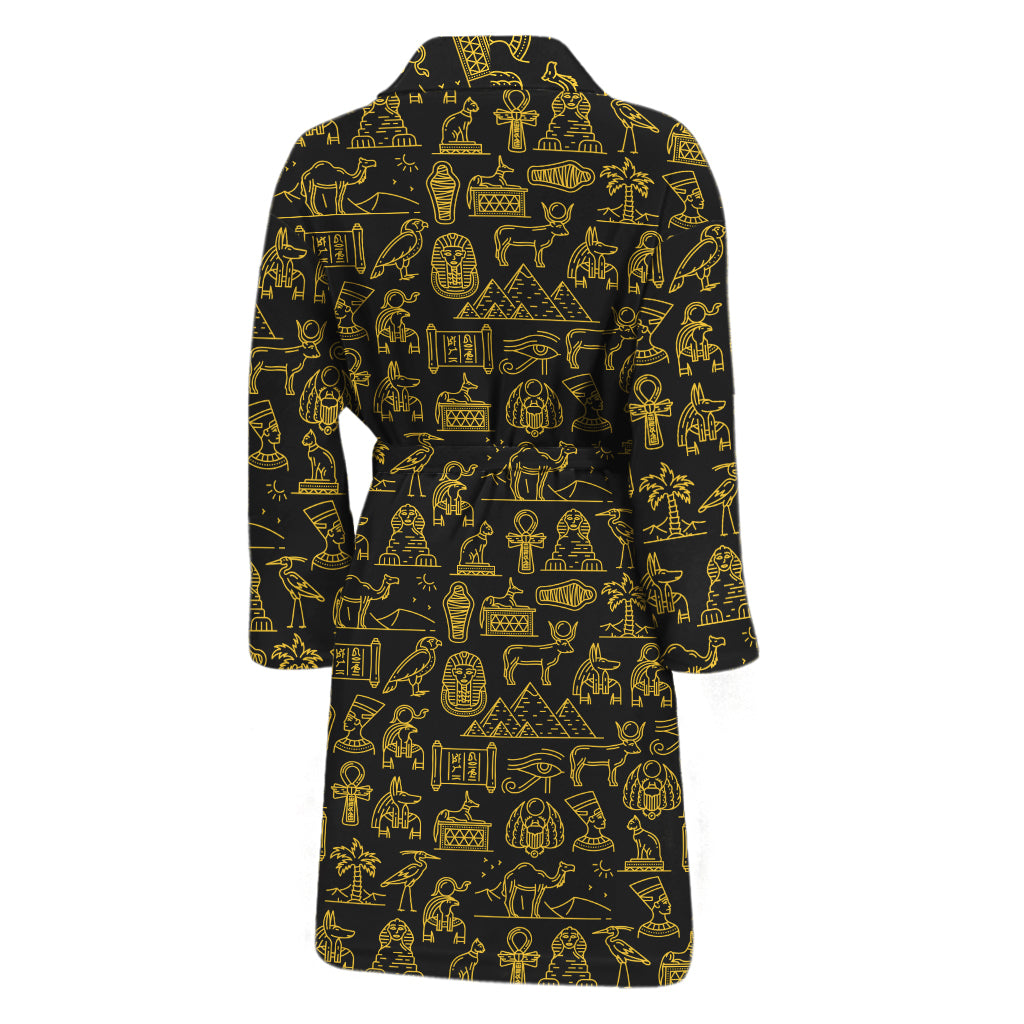 Egyptian Symbols Pattern Print Men's Bathrobe