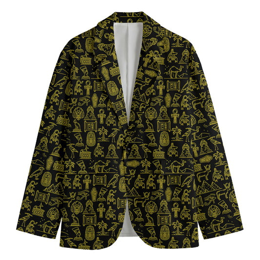 Egyptian Symbols Pattern Print Men's Blazer