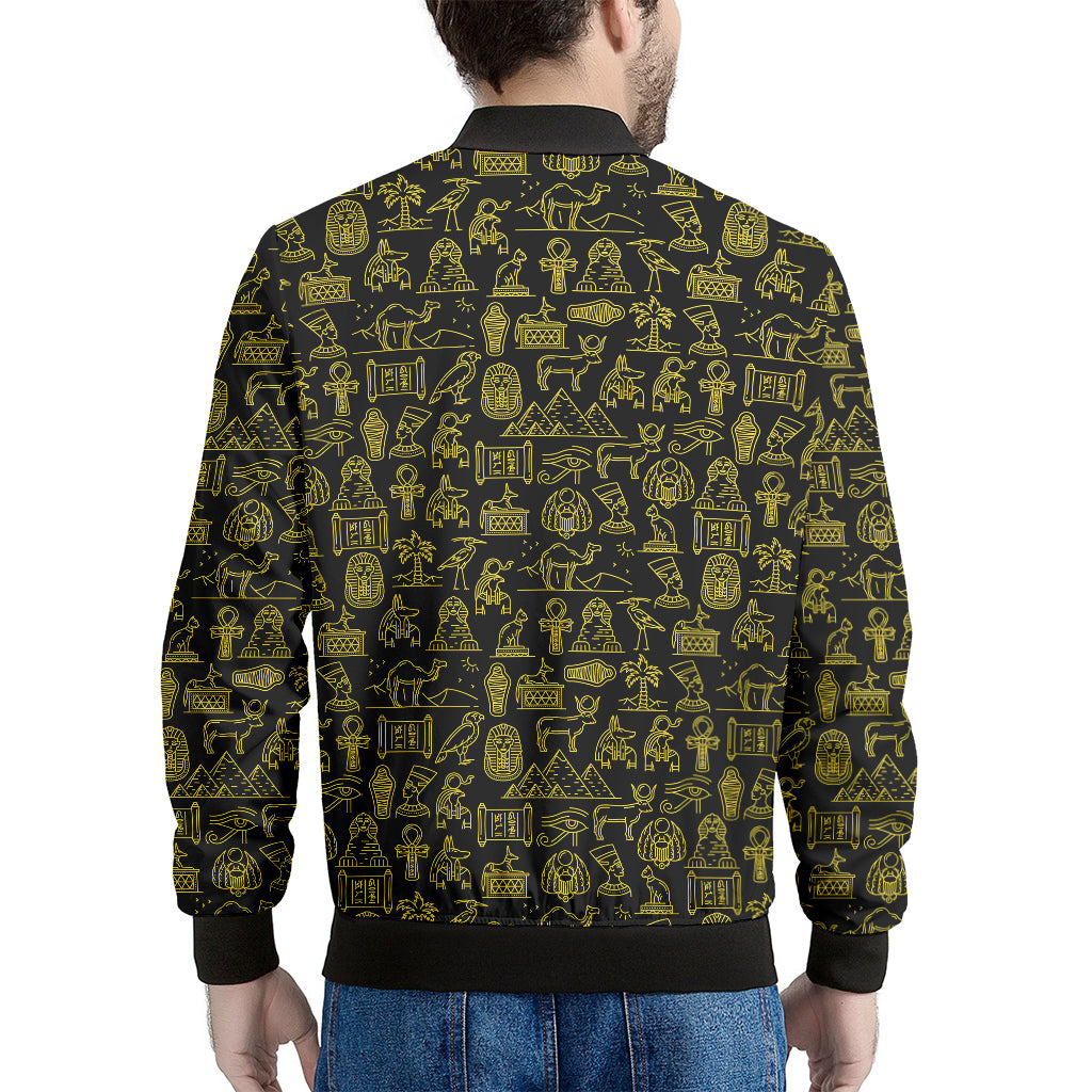 Egyptian Symbols Pattern Print Men's Bomber Jacket