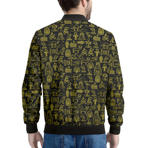 Egyptian Symbols Pattern Print Men's Bomber Jacket