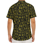 Egyptian Symbols Pattern Print Men's Deep V-Neck Shirt