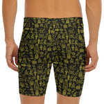 Egyptian Symbols Pattern Print Men's Long Boxer Briefs