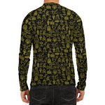 Egyptian Symbols Pattern Print Men's Long Sleeve Rash Guard