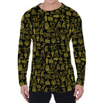 Egyptian Symbols Pattern Print Men's Long Sleeve T-Shirt