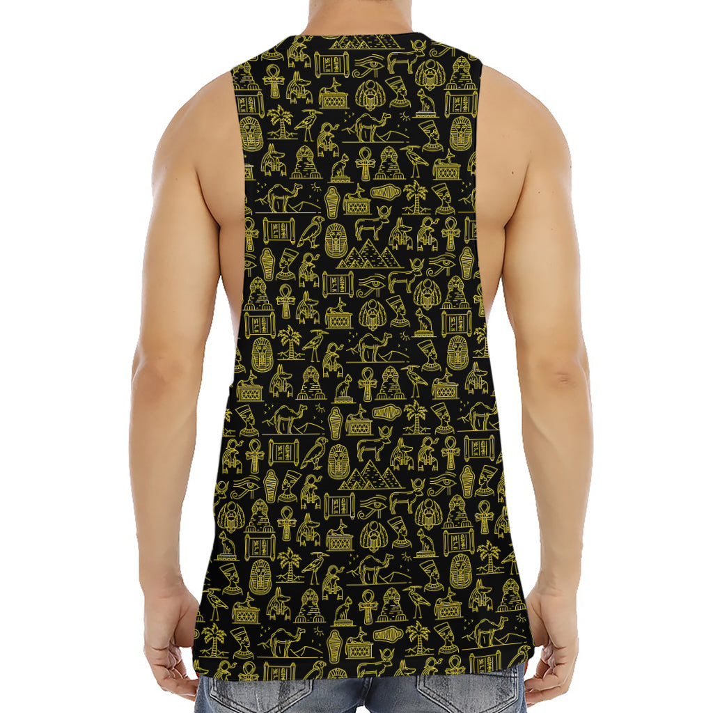 Egyptian Symbols Pattern Print Men's Muscle Tank Top