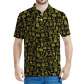 Egyptian Symbols Pattern Print Men's Polo Shirt