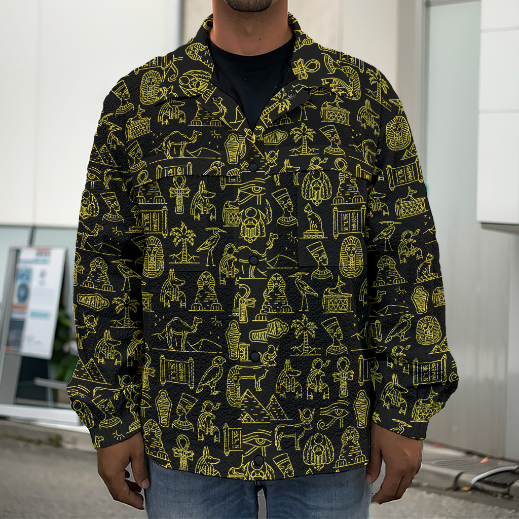 Egyptian Symbols Pattern Print Men's Shirt Jacket