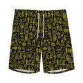 Egyptian Symbols Pattern Print Men's Athletic Shorts
