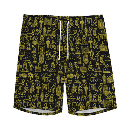 Egyptian Symbols Pattern Print Men's Sports Shorts