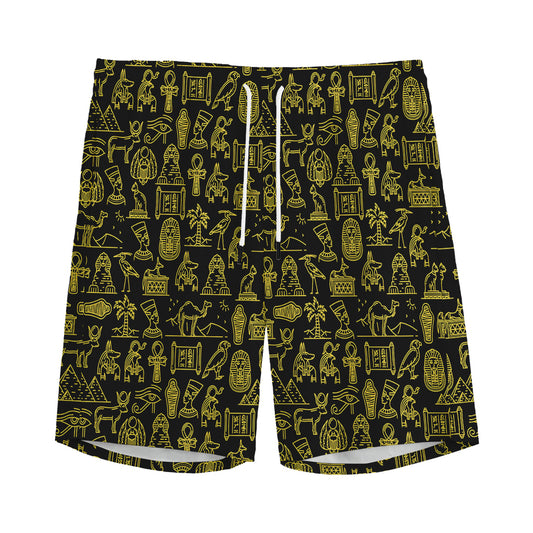 Egyptian Symbols Pattern Print Men's Sports Shorts