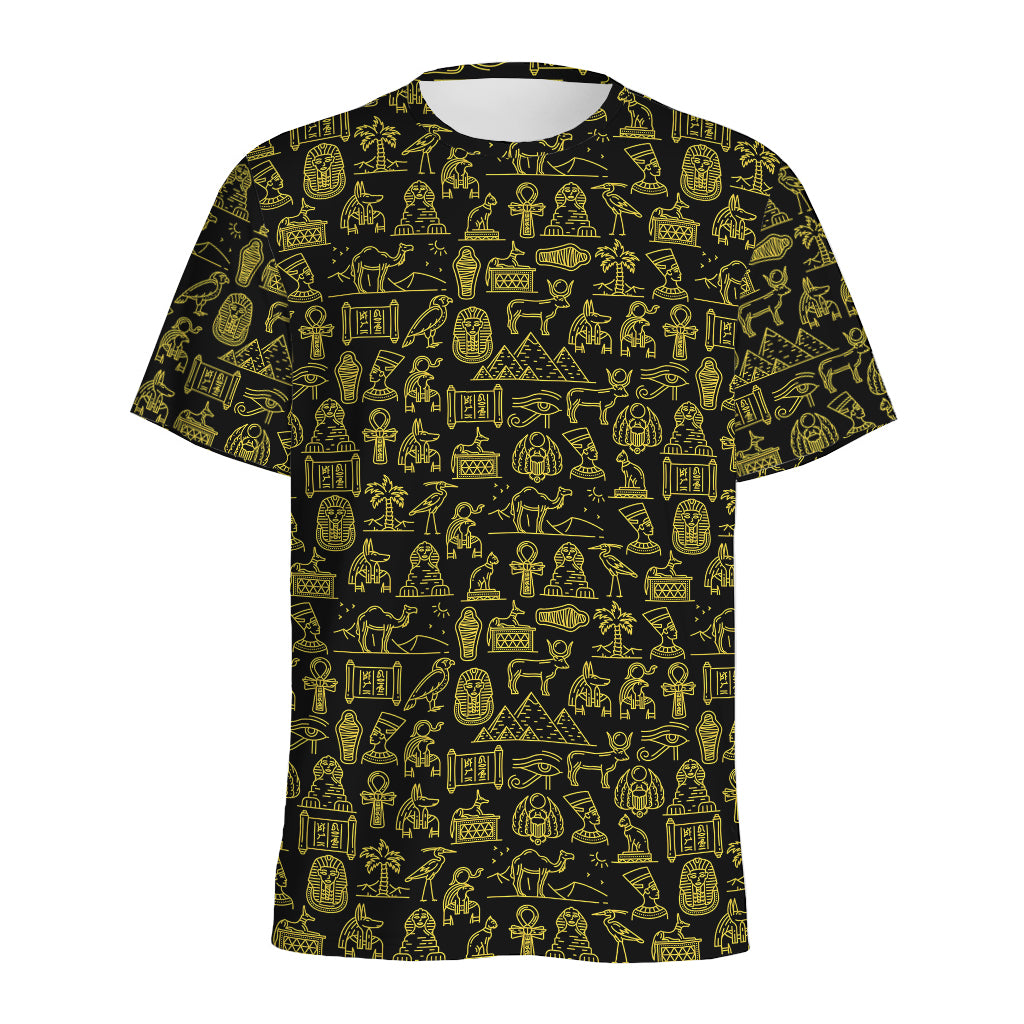 Egyptian Symbols Pattern Print Men's Sports T-Shirt