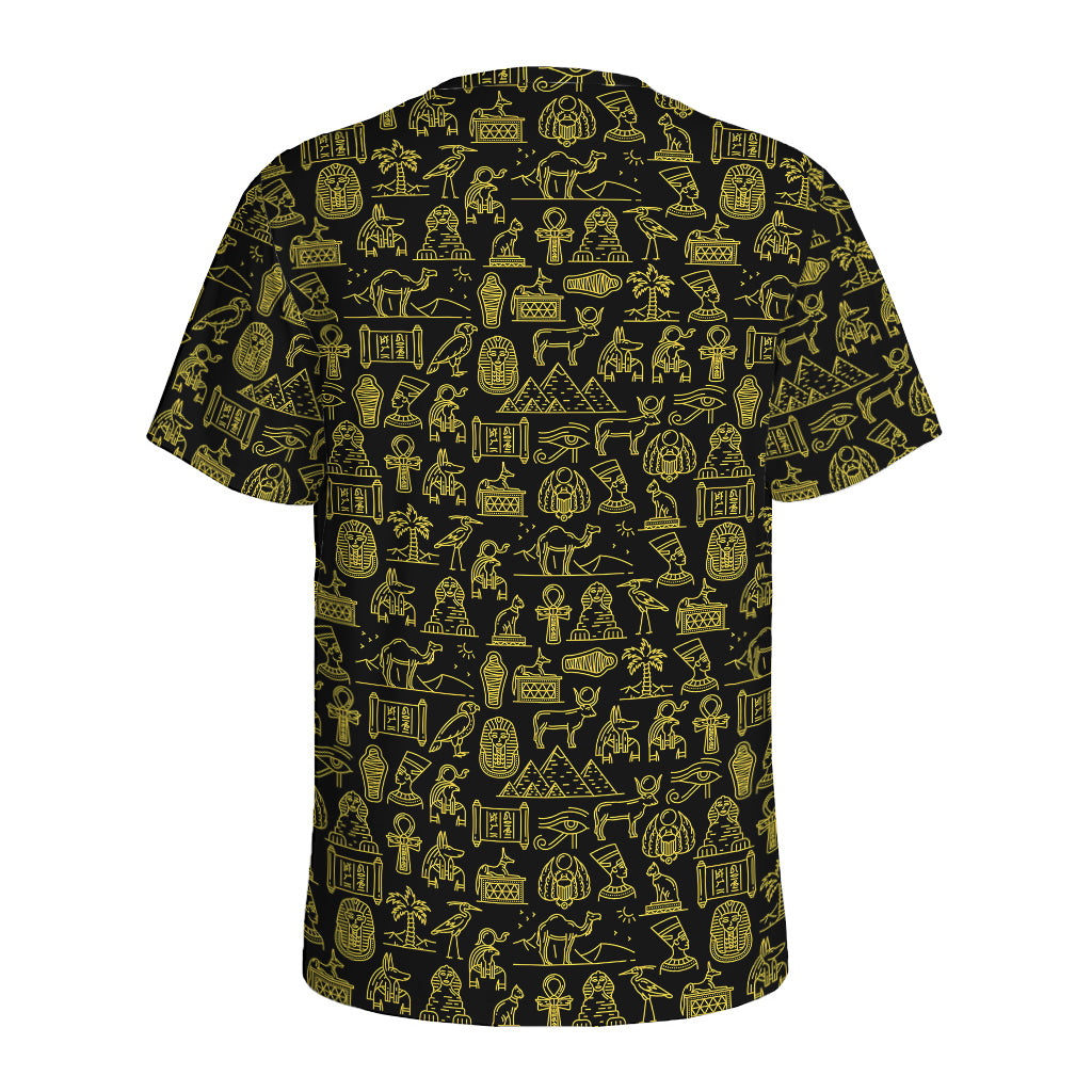 Egyptian Symbols Pattern Print Men's Sports T-Shirt
