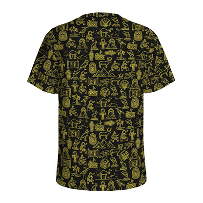 Egyptian Symbols Pattern Print Men's Sports T-Shirt
