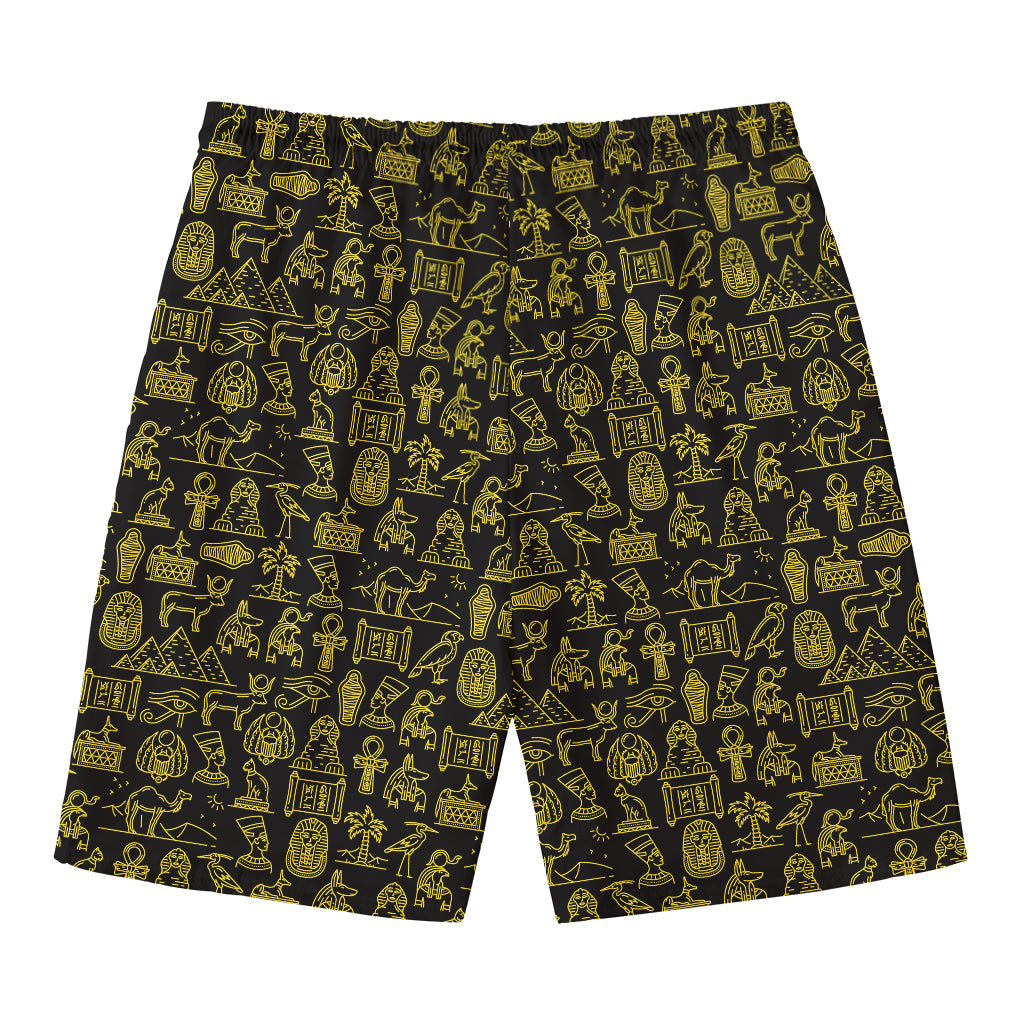 Egyptian Symbols Pattern Print Men's Swim Trunks