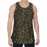 Egyptian Symbols Pattern Print Men's Velvet Tank Top