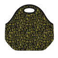 Egyptian Symbols Pattern Print Neoprene Lunch Bag