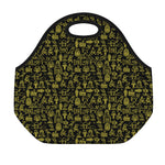 Egyptian Symbols Pattern Print Neoprene Lunch Bag