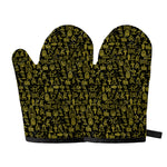 Egyptian Symbols Pattern Print Oven Mitts